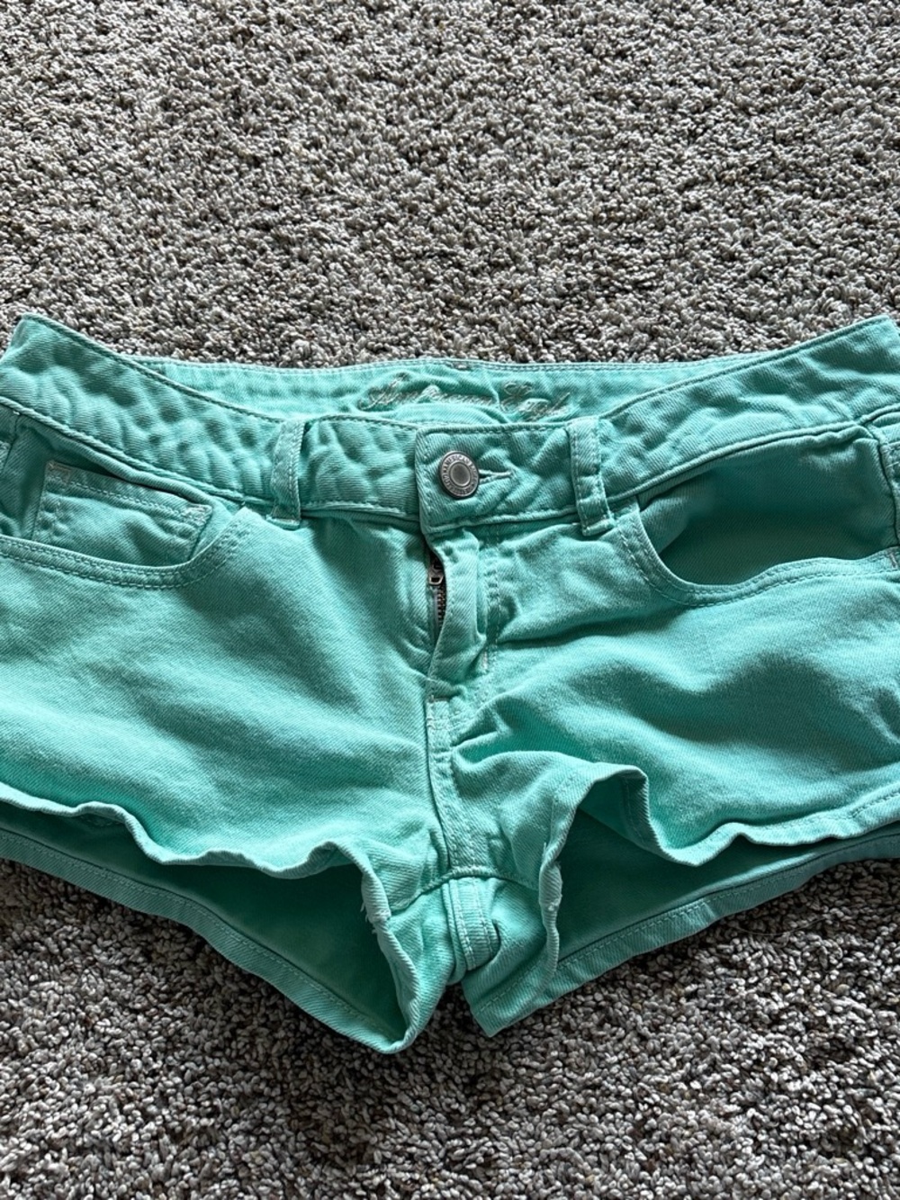 Vintage American Eagle Outfitters Mint Green Denim Shorties